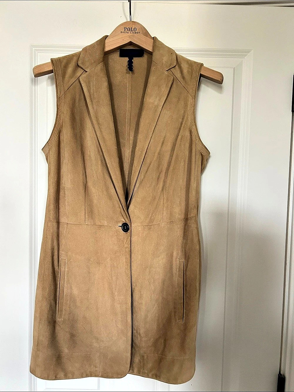 Piazza Sempione Leather Vest in Brown IT 44